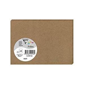 Clairefontaine 29016C – een verpakking met 25 pollenkaarten, 11 x 15,5 cm, 210 g, kraftpapier bruin
