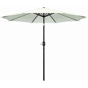 Mondeer Parasol voor de tuin, kantelbaar, 270 cm, uv-bescherming en regen, inklapbaar, zwengelsysteem, voor balkon, tuin, terras, Beige