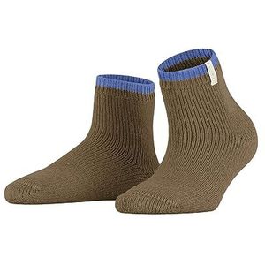 FALKE Dames Cosy Plush korte sokken ademend klimaatregulerend geurremmend wol dikke warme binnenkant lussen platte naad effen teen voor ontspanning 1 paar, Bruin (Dune 5740)