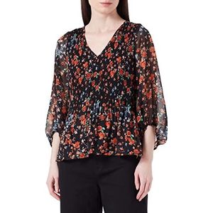 ICHI Damesblouse, 201492/Black Small Multi Flower, 38, 201492/Black Small Multi Flower