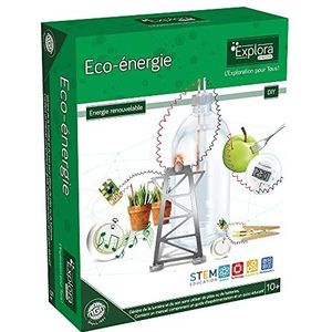EXPLORA - Hernieuwbare eco-ervaring - Wetenschappelijke ervaring - 544067 - Montagehandleiding en educatieve quiz - Ontdekkingsset - Natuurlijke batterij - Kinderspel - Vanaf 10 jaar