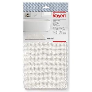 Rayen Badmat van 100% microvezel, antislip onderkant, zacht, multifunctioneel, wit, 80 x 50 cm