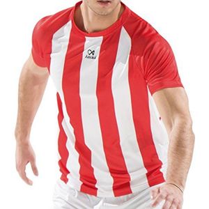 ASIOKA 84/11 Unisex Sport T-shirt voor volwassenen, Rood/Wit