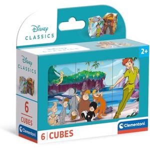 Clementoni Classics-6 stuks kinderen 2 jaar, cartoons, kubussen, Disney-puzzel, gemaakt in Italië, meerkleurig, 40657