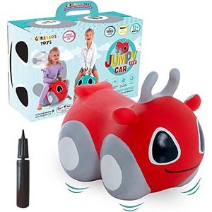 GERARDO'S Toys GT69375 My First Jumpy Car Space Hopper voor kinderen, leeftijd, 1 jaar Bouncy Hopper Ride on Red Car met pomp, opblaasbare bouncer voor peuters om plezier binnen en buiten te hebben