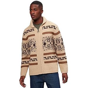 Pendleton The Original Westerley heren gebreide jas met ritssluiting, mat/bruin, L, Mat/bruin