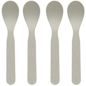 LÄSSIG Kinderlepelset (4-delig), melaminevrij, BPA-vrij, vaatwasserbestendig, Spoonset, 4-delig, PP/Cellulose Uni Warm Grey