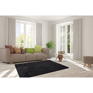 Serdim Rugs Vloerkleed voor woonkamer, polypropyleen, zwart, 80 x 150 cm