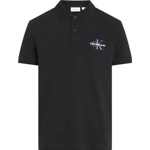 CK JEANS Polo Monologo J30J325664 pour homme, noir (Ck Black), S, Noir (Ck Black), S