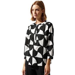 Street One A344113 Damesblouse met print, zwart.