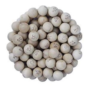 CARTALOTO - Set van 90 houten lottoballen diameter 22 mm, BTBPBB22, meerkleurig