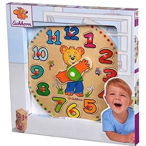 Houten Leerklok (puzzel met uren en minuten)