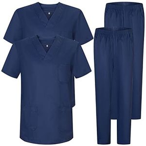 Misemiya - Verpakking van 2 stuks – uniformset voor unisex – medisch uniform met bovendeel en broek – Ref.2-8178, marineblauw 22