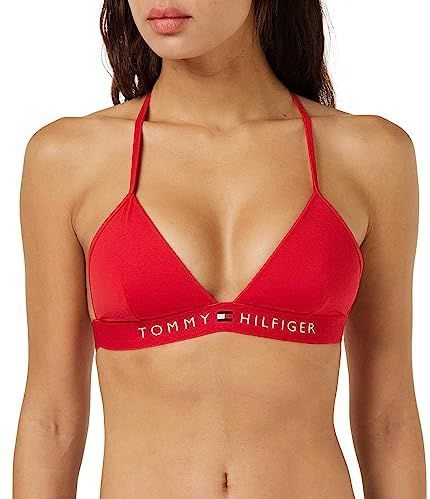 Tommy Hilfiger Triangle Fixed Foam Uw0uw04109 Driehoekige beha voor dames (1 stuk), Rood (Primary Red)
