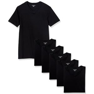 Amazon Essentials 6 stuks heren V-hals onderhemden, zwart, maat XXL