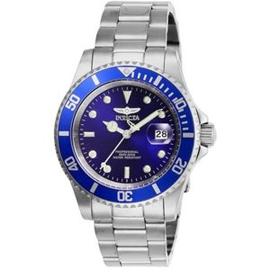 Invicta Pro Diver - Automatisch herenhorloge van roestvrij staal - 40 mm, Zilver/Blauw