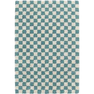 BALTA Shaggy tapijt, geruit, rechthoekig tapijt voor binnen, voor woonkamer - slaapkamer, zacht en comfortabel, onderhoudsvriendelijk, dikte 30 mm, polypropyleen, 160 x 230 cm, turquoise