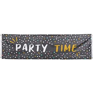 Boland 50353 polyester banner party time 50 x 180 cm feestdecoratie oudejaarsavond verjaardag