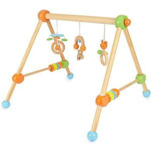 Bieco Speeltrapezium, speelboog babyhout met figuren en ballen, speelboog van hout, speeltrapeziumhout, mobiel hout, activiteitencentrum, babyspeelgoed, babyspeelgoed