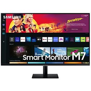 Samsung Smart Monitor M7 32 inch (16:9), UHD 4K 3840x2160, 60Hz, VA 4ms, plat, 300cd/m2, 3000:1, kantelbaar, luidspreker, USB-C 1 x 65 W, HDMI-kabel