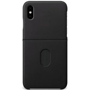 SBS Coque iPhone XS/X, en cuir véritable, porte carte de crédit intégré, noir