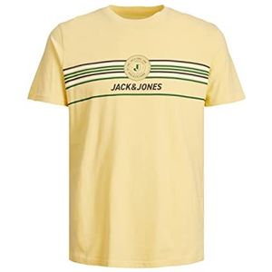 Jack & Jones Jcovibe Tee SS Crew Neck T-shirt, lichtbanaan, L heren, lichtbanaan, L, Bleke banaan