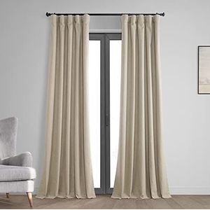 HPD Half Price Drapes Vintage verduisteringsgordijnen voor slaapkamer en woonkamer, 127 x 274 cm, FLCW-CBO2203-108, 1 paneel, lichtbruin