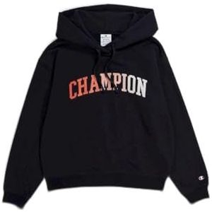 Champion Legacy Icons W Spring Terry Varsity Logo Sweat à capuche noir pour femme SS24, Noir, M