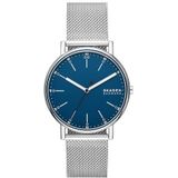 Skagen Herenhorloge met 3 wijzers, kwartshorloge met 3 wijzers, kastmaat 40 mm, roestvrijstalen armband SKW6904, zilver, één maat, armband, Zilver (zilver), Armband