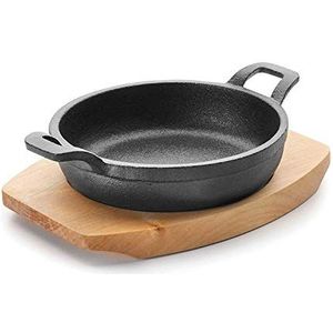 Lacor 25872 Magma gietijzeren braadpan, rond, 23 x 16 x 7 cm, zwart