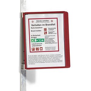 Durable Vario 591403 magnetische muurhouder 5 met 5 panelen A4 rood
