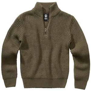 Brandit Troyer Marine trui voor kinderen, sweatshirt, olijf, 11 jaar, uniseks, Groen