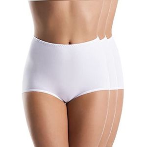 Ori Teyli Set van 3 bamboe slipjes voor dames, comfortabel ademend, stretch onderbroeken 36, Wit