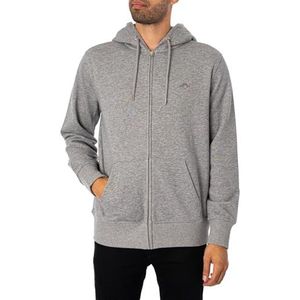 Vest GANT Men Shield Full Zip Hoodie Grey Melange