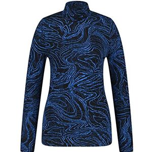 GERRY WEBER Edition dames t-shirt print zwart/blauw, 46, print zwart/blauw