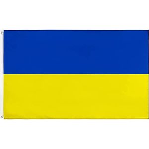 SHATCHI Oekraïne vlag 5ft x 3ft nationale vlag polyester met messing doorvoertules, geel, blauw, 112430