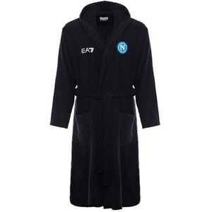 SSC Napoli Blauwe badjas EA7, officieel product, SSCN-logo, badstof, 100% katoen, XXL