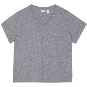 Levi's T-shirt PL Boxy à col en V pour femme, gris, taille 4XL, Triblend Header Gray, 4XL grande taille