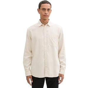TOM TAILOR 1042659 herenhemd, regular fit, gemêleerd look, 36107 - Licht zandmengsel, XL