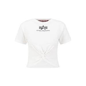 ALPHA INDUSTRIES Knotted Crop T Wmn T-shirt voor dames, 09-wit