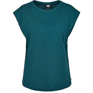Urban Classics Tb3406-Dames Basic Shaped Tee T-shirt voor dames, Blauwgroen