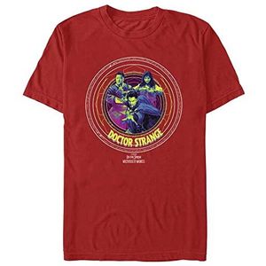 Marvel Unisex Doctor Strange in The Multiverse of Madness-Runes Badge Organic T-Shirt Korte Mouw Rood XL, ROT