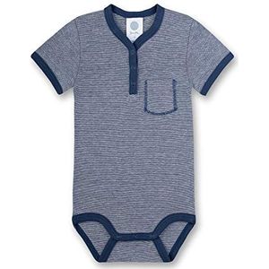 Sanetta halflange body baby jongen jumpsuit, blauw (blauw 5193)