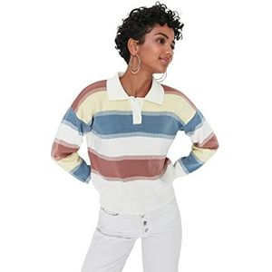 Trendyol Colourful Poloshirt dames sweatshirt, ecru, S, ECRU