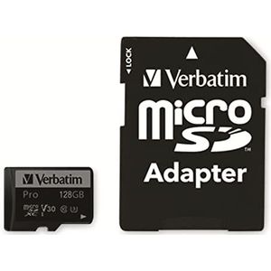 Verbatim W126181776 Micro SDXC PRO UHS-3 kaart (128 GB, Class 10 INCL)
