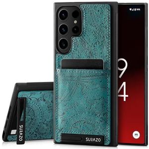 SURAZO Premium echt lederen backcover voor Samsung Galaxy S24 Ultra hoes - Beschermend leer schokbestendig telefoonhoesje - Kaartvak, standfunctie,
