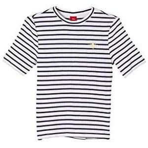 s.Oliver Recht T-shirt voor meisjes van corduroy jersey, Witte strepen