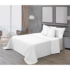 BELUM Sprei Bouti microsatijn, 100 g, model wit, voor bed van 150/160 (250 x 270 cm) extra zachte sprei voor lente, zomer, herfst en winter