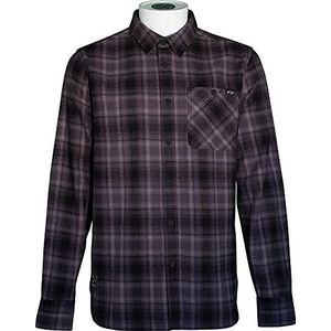 L1 Premium Goods Winston Ls Flannel overhemd met lage knop, heren, zwart, L, zwart.