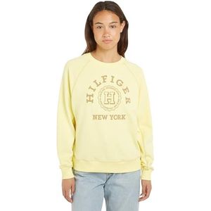 Tommy Hilfiger Reg Varsity Raglan sweatshirt, dikke sweatshirts voor dames, Gele tulp